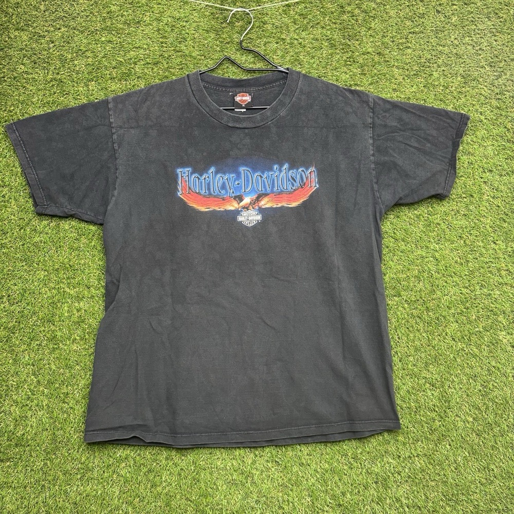 Vintage Harley-Davidson Shirt Mens XL Black Texas Faded y2k 2000s Eagle Wings